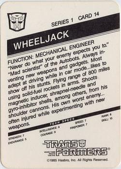 1985 Hasbro Transformers #14 Wheeljack Back