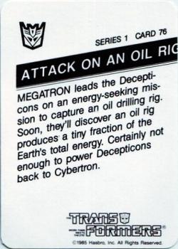 1985 Hasbro Transformers #76 Attack on an Oil Rig Back