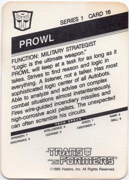 1985 Hasbro Transformers #16 Prowl Back