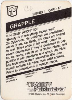 1985 Hasbro Transformers #17 Grapple Back