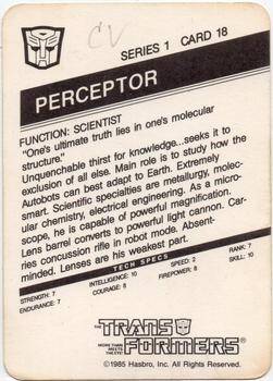 1985 Hasbro Transformers #18 Perceptor Back