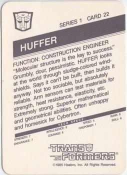 1985 Hasbro Transformers #22 Huffer Back