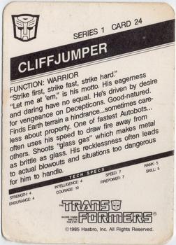 1985 Hasbro Transformers #24 Cliffjumper Back