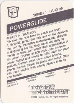 1985 Hasbro Transformers #29 Powerglide Back