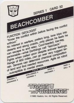 1985 Hasbro Transformers #32 Beachcomber Back