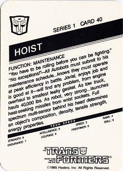 1985 Hasbro Transformers #40 Hoist Back