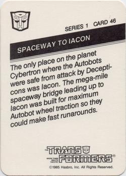 1985 Hasbro Transformers #46 Spaceway to Iacon Back