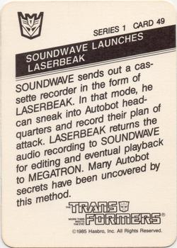 1985 Hasbro Transformers #49 Soundwave Launches Laserbeak Back