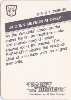 1985 Hasbro Transformers #55 Sudden Meteor Shower! Back