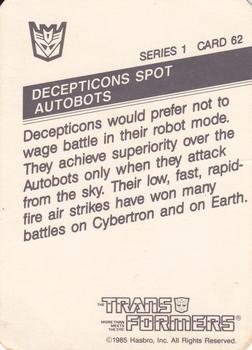 1985 Hasbro Transformers #62 Decepticons Spot Autobots Back
