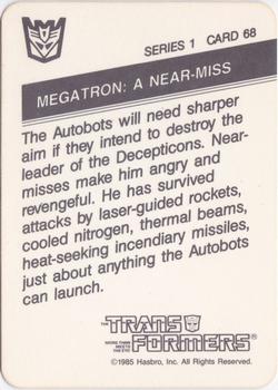 1985 Hasbro Transformers #68 Megatron: A Near-Miss Back