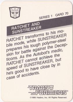 1985 Hasbro Transformers #70 Ratchet and Sunstreaker Back