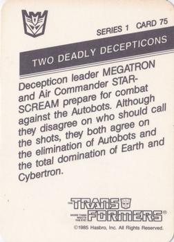 1985 Hasbro Transformers #75 Two Deadly Decepticons Back
