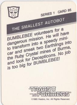 1985 Hasbro Transformers #85 The Smallest Autobot Back