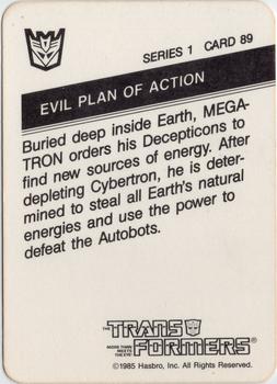 1985 Hasbro Transformers #89 Evil Plan of Action Back