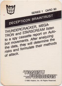 1985 Hasbro Transformers #90 Decepticon Braintrust Back