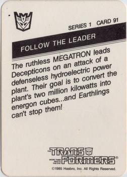 1985 Hasbro Transformers #91 Follow the Leader Back