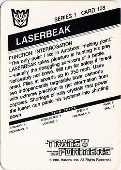 1985 Hasbro Transformers #108 Laserbeak Back
