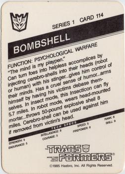 1985 Hasbro Transformers #114 Bombshell Back