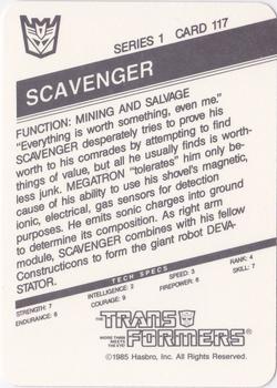 1985 Hasbro Transformers #117 Scavenger Back