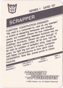 1985 Hasbro Transformers #121 Scrapper Back