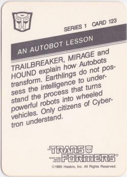1985 Hasbro Transformers #123 An Autobot Lesson Back