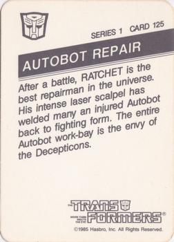 1985 Hasbro Transformers #125 Autobot Repair Back