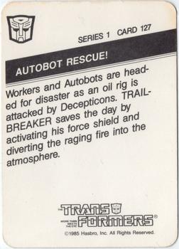 1985 Hasbro Transformers #127 Autobot Rescue! Back