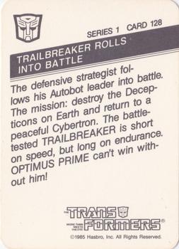 1985 Hasbro Transformers #128 Trailbreaker Rolls into Battle Back