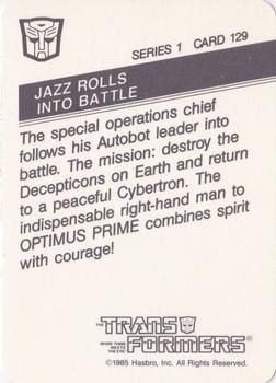 1985 Hasbro Transformers #129 Jazz Rolls into Battle Back
