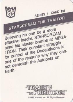 1985 Hasbro Transformers #131 Starscream the Traitor Back