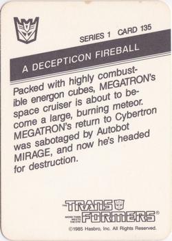 1985 Hasbro Transformers #135 A Decepticon Fireball Back