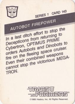 1985 Hasbro Transformers #143 Autobot Firepower Back