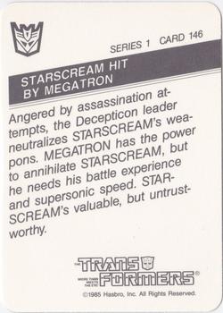 1985 Hasbro Transformers #146 Starscream Hit by Megatron Back
