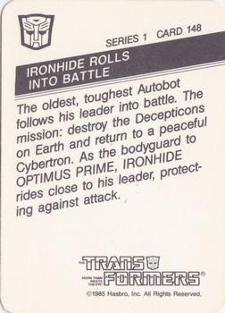 1985 Hasbro Transformers #148 Ironhide Rolls into Battle Back