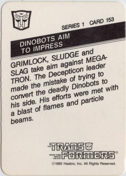 1985 Hasbro Transformers #153 Dinobots Aim to Impress Back