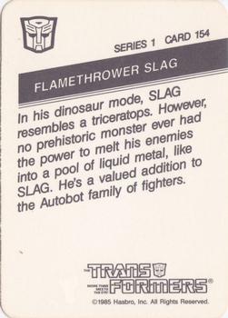 1985 Hasbro Transformers #154 Flamethrower Slag Back