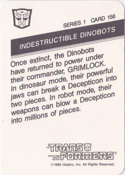 1985 Hasbro Transformers #156 Indestructible Dinobots Back