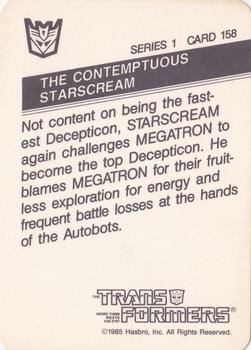 1985 Hasbro Transformers #158 The Contemptuous Starscream Back
