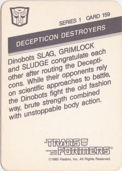 1985 Hasbro Transformers #159 Decepticon Destroyers Back