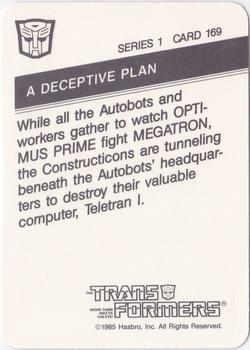 1985 Hasbro Transformers #169 A Deceptive Plan Back