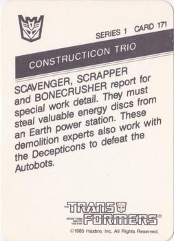 1985 Hasbro Transformers #171 Constructicon Trio Back