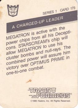 1985 Hasbro Transformers #173 A Charged-Up Leader Back