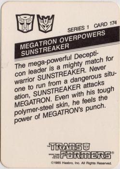 1985 Hasbro Transformers #174 Megatron Overpowers Sunstreaker Back