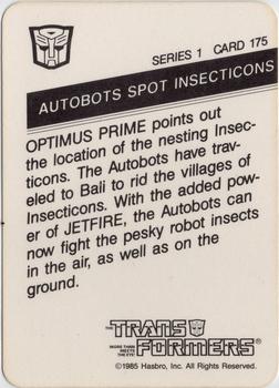 1985 Hasbro Transformers #175 Autobots Spot Insecticons Back