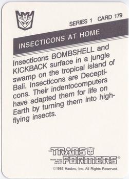 1985 Hasbro Transformers #179 Insecticons at Home Back