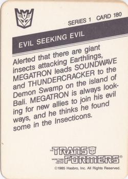 1985 Hasbro Transformers #180 Evil Seeking Evil Back