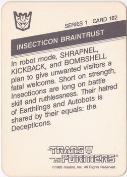 1985 Hasbro Transformers #182 Insecticon Braintrust Back
