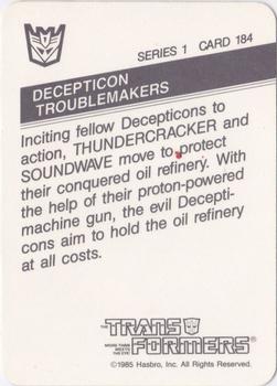 1985 Hasbro Transformers #184 Decepticon Troublemakers Back