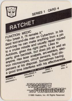 1985 Hasbro Transformers #4 Ratchet Back